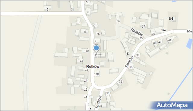 Retków, Retków, 11, mapa Retków