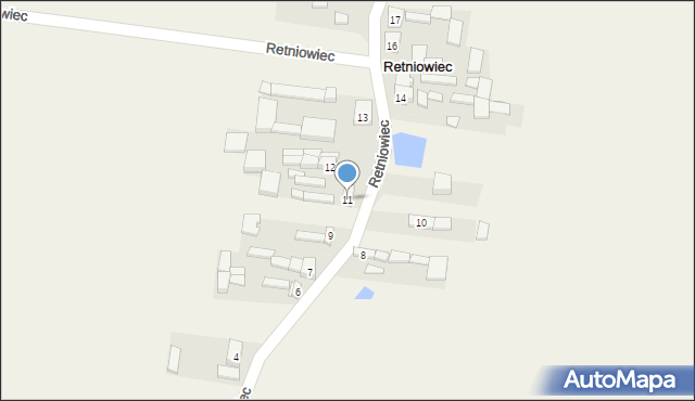 Retniowiec, Retniowiec, 11, mapa Retniowiec