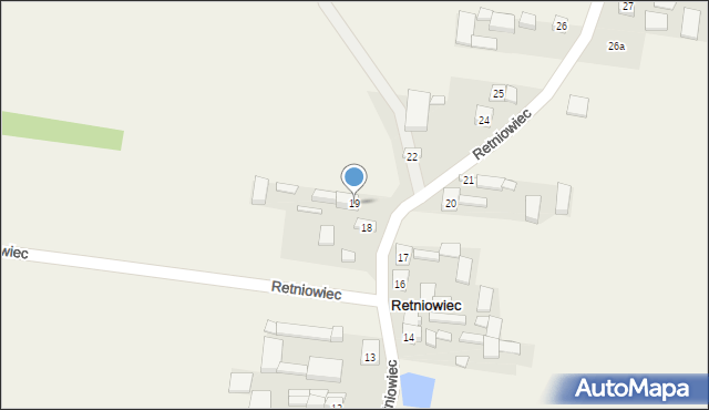 Retniowiec, Retniowiec, 19, mapa Retniowiec