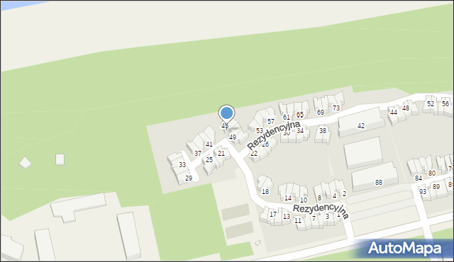 Rogowo, Rezydencyjna, 47, mapa Rogowo