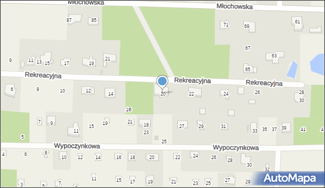 Rozalin, Rekreacyjna, 20, mapa Rozalin