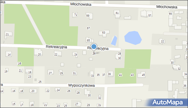Rozalin, Rekreacyjna, 26, mapa Rozalin