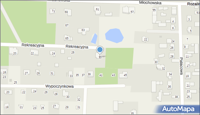 Rozalin, Rekreacyjna, 30, mapa Rozalin