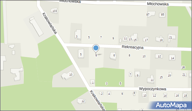 Rozalin, Rekreacyjna, 4, mapa Rozalin