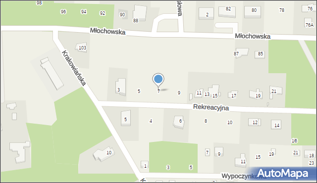 Rozalin, Rekreacyjna, 7, mapa Rozalin