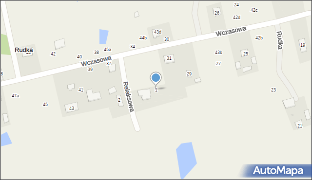 Rudka, Relaksowa, 1, mapa Rudka