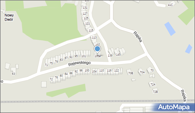 Rybnik, Rejewskiego Mariana, 105a, mapa Rybnika
