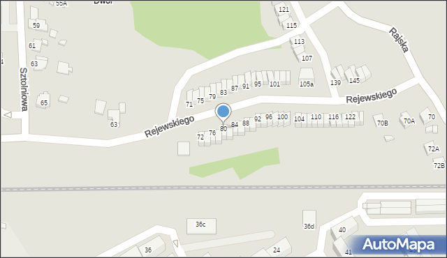 Rybnik, Rejewskiego Mariana, 80, mapa Rybnika