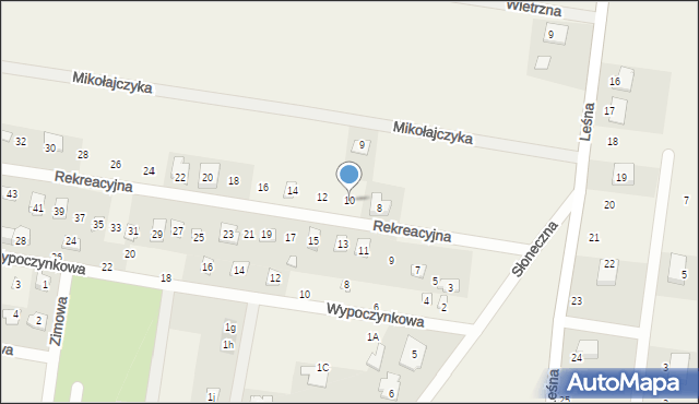 Rybojedzko, Rekreacyjna, 10, mapa Rybojedzko