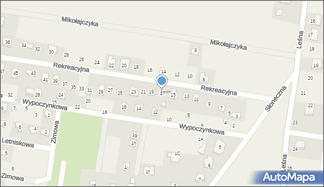 Rybojedzko, Rekreacyjna, 17, mapa Rybojedzko