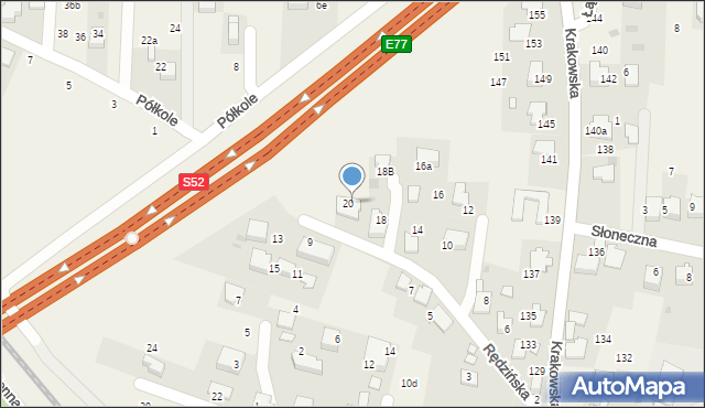 Rząska, Rędzińska, 20, mapa Rząska