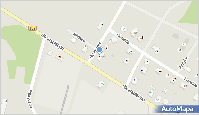 Rzepin, Reymonta Władysława, 6, mapa Rzepin