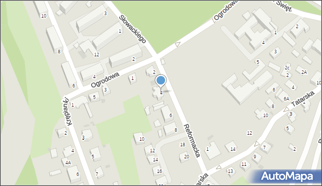 Sandomierz, Reformacka, 4, mapa Sandomierza