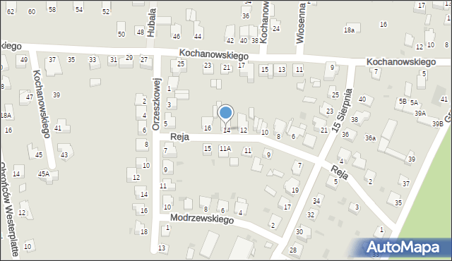 Sandomierz, Reja Mikołaja, 14, mapa Sandomierza