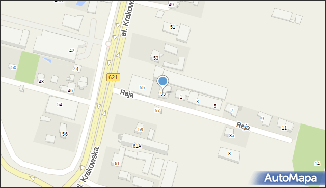 Sękocin Nowy, Reja Mikołaja, 55, mapa Sękocin Nowy