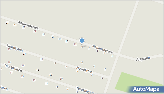 Serock, Renesansowa, 9, mapa Serock