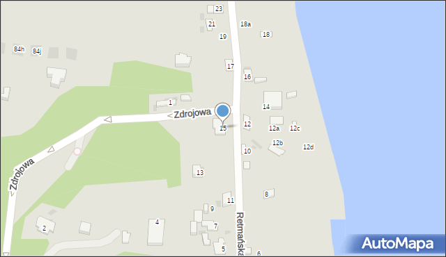 Serock, Retmańska, 15, mapa Serock