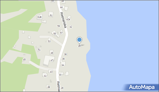 Serock, Retmańska, 40, mapa Serock