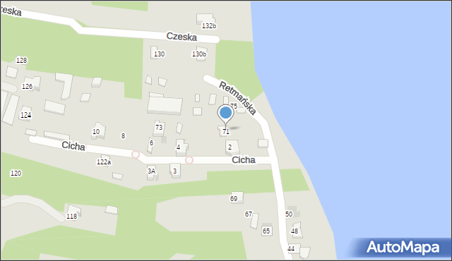 Serock, Retmańska, 71a, mapa Serock