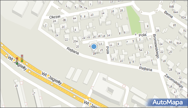 Siedlce, Rejtana Tadeusza, 18, mapa Siedlce