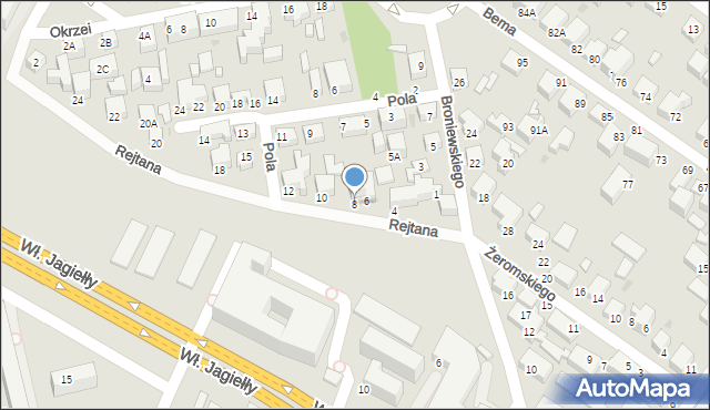 Siedlce, Rejtana Tadeusza, 8, mapa Siedlce