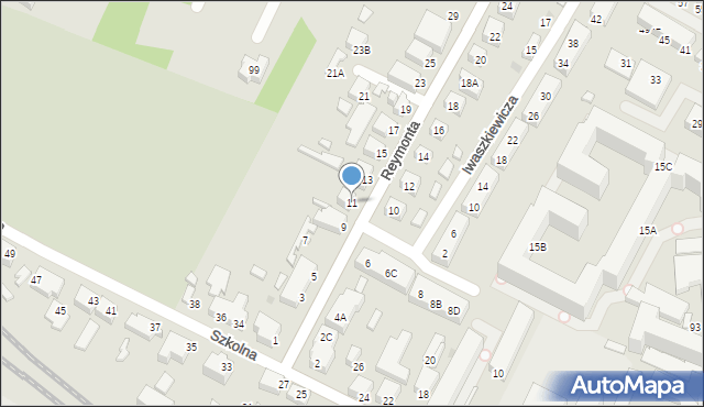 Siedlce, Reymonta Władysława, 11, mapa Siedlce