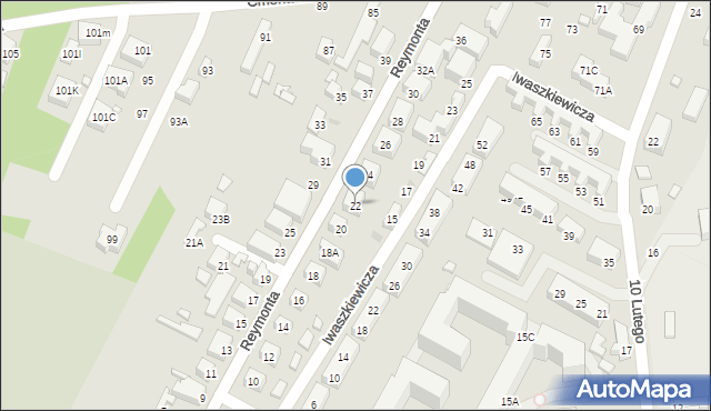 Siedlce, Reymonta Władysława, 22, mapa Siedlce