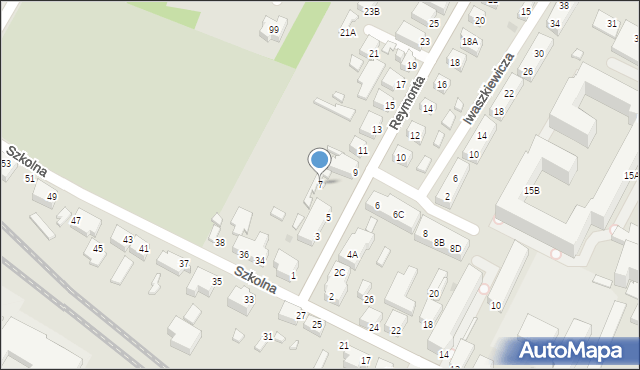 Siedlce, Reymonta Władysława, 7, mapa Siedlce