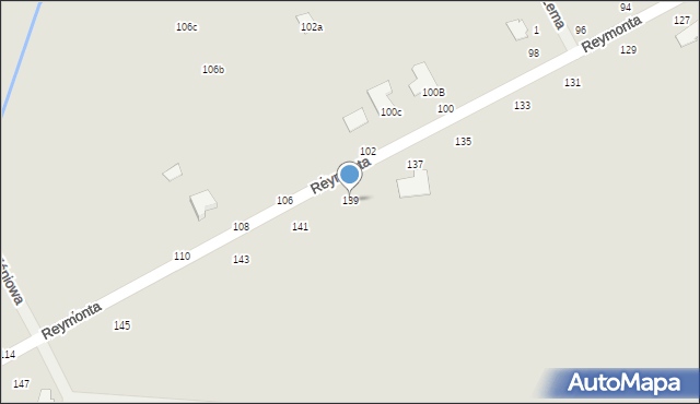 Sieradz, Reymonta Władysława, 139, mapa Sieradz