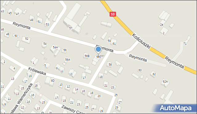 Sierpc, Reymonta Władysława, 56C, mapa Sierpc