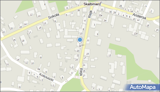 Skalbmierz, Reja Mikołaja, 14, mapa Skalbmierz