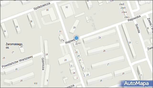 Skarżysko-Kamienna, Rejowska, 22, mapa Skarżysko-Kamienna