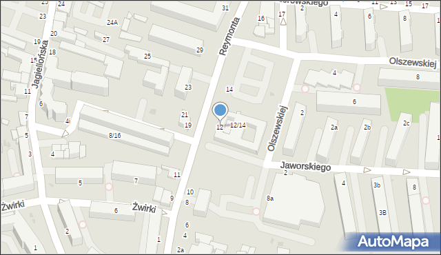 Skierniewice, Reymonta Władysława, 12, mapa Skierniewic