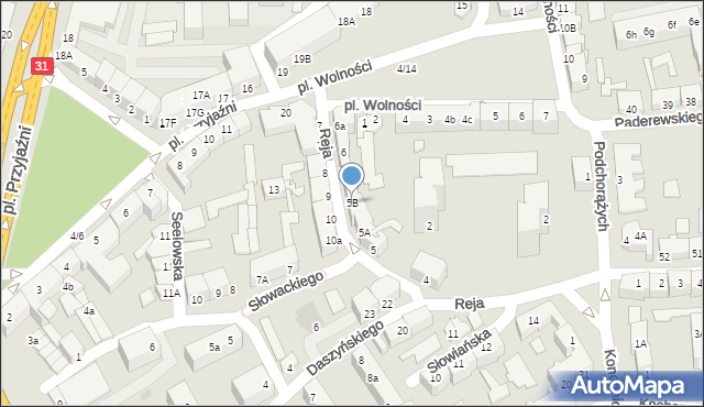 Słubice, Reja Mikołaja, 5B, mapa Słubice