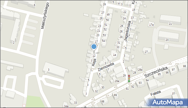 Słupsk, Reja Mikołaja, 13, mapa Słupska