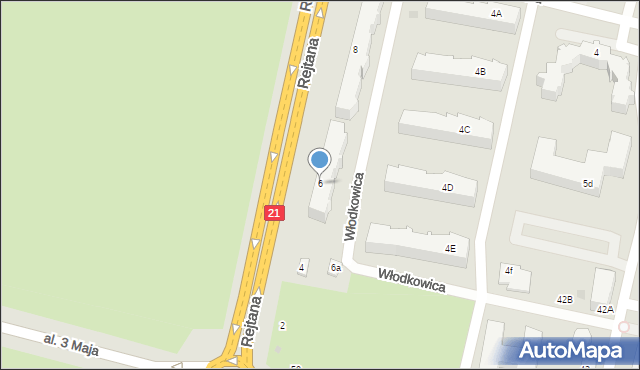 Słupsk, Rejtana Tadeusza, 6, mapa Słupska