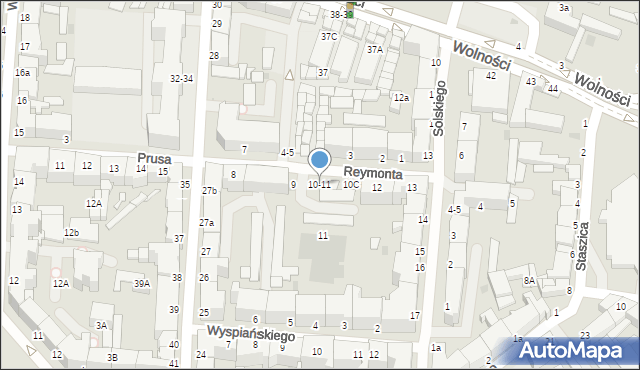 Słupsk, Reymonta Władysława, 10-11, mapa Słupska