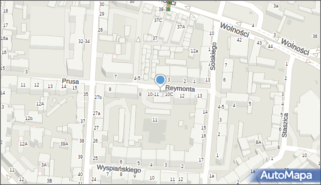 Słupsk, Reymonta Władysława, 10B, mapa Słupska