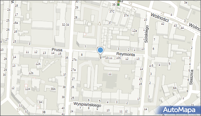 Słupsk, Reymonta Władysława, 9, mapa Słupska