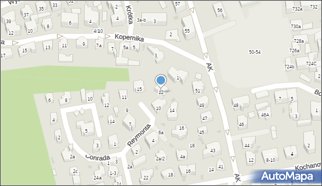 Sopot, Reymonta Władysława, 12, mapa Sopotu