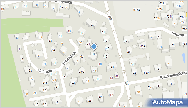 Sopot, Reymonta Władysława, 16, mapa Sopotu