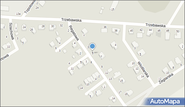 Stęszew, Regatowa, 5, mapa Stęszew