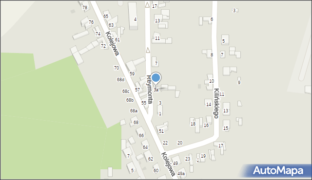 Stryków, Reymonta Władysława, 3a, mapa Stryków