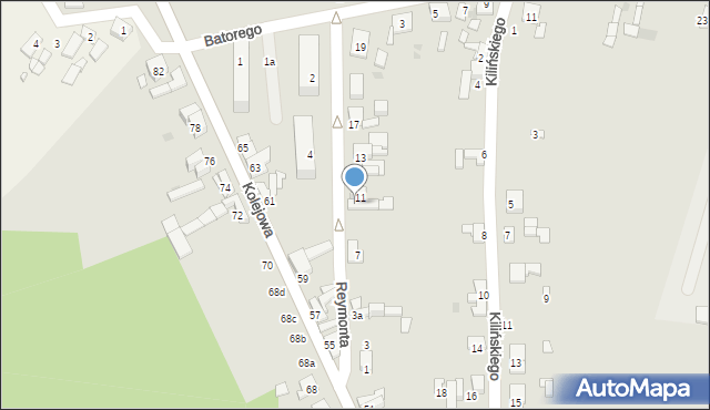 Stryków, Reymonta Władysława, 9a, mapa Stryków