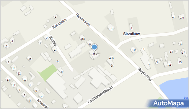 Strzałków, Reymonta Władysława, 48a, mapa Strzałków
