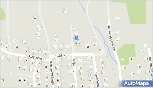 Strzyżów, Reja Mikołaja, 12, mapa Strzyżów