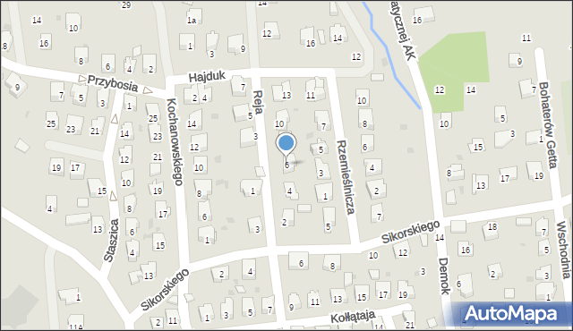 Strzyżów, Reja Mikołaja, 6, mapa Strzyżów