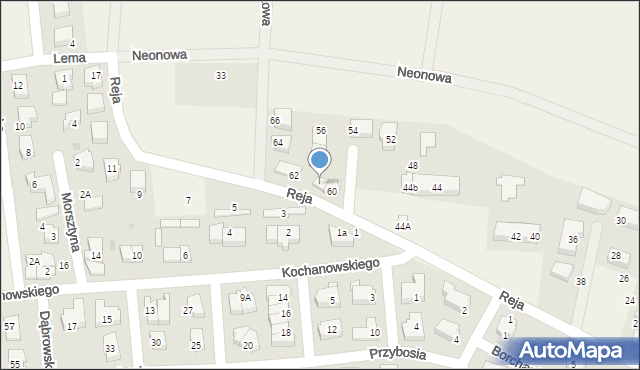 Suchy Dwór, Reja Mikołaja, 60A, mapa Suchy Dwór