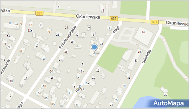 Sulejówek, Reja Mikołaja, 11, mapa Sulejówek