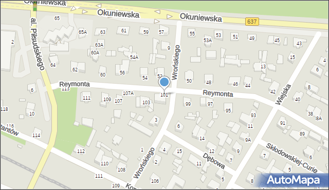 Sulejówek, Reymonta Władysława, 101, mapa Sulejówek